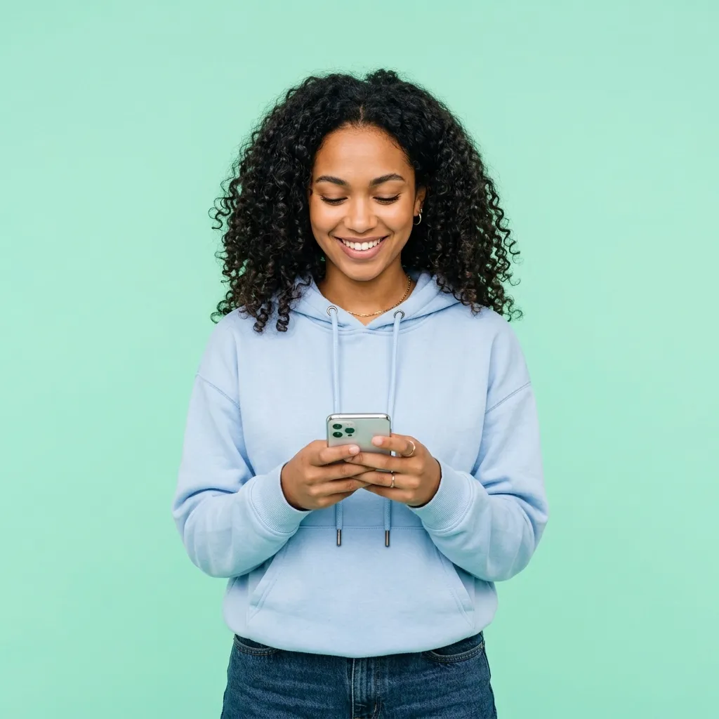 Profissional sorrindo ao utilizar sistema de automação de atendimento via WhatsApp e Instagram com Inteligência Artificial